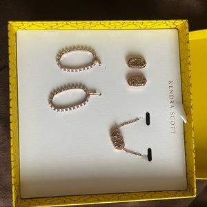 Elisa necklace, Ellie earrings, & Elle Open Frame Crystal Earrings gift set.